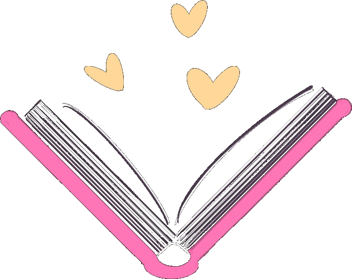 Open book with hearts